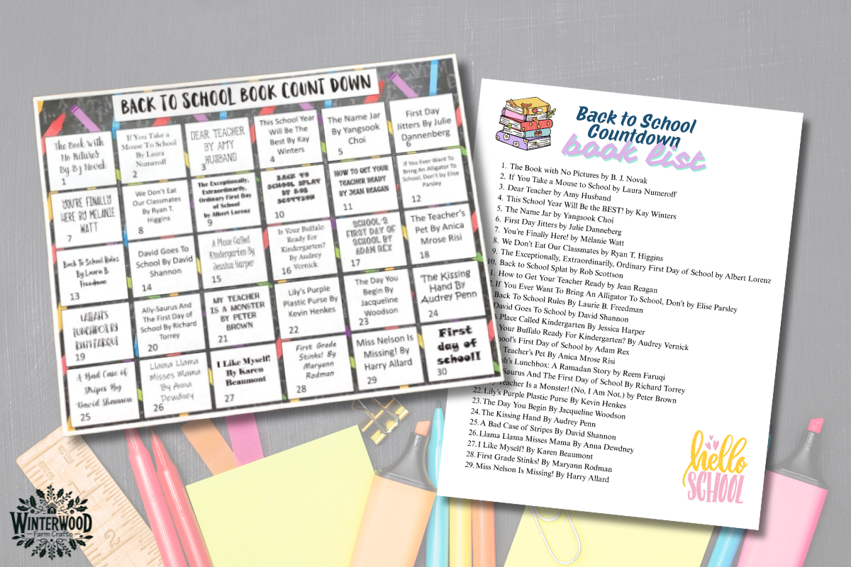 Back to School Book Countdown Printable
