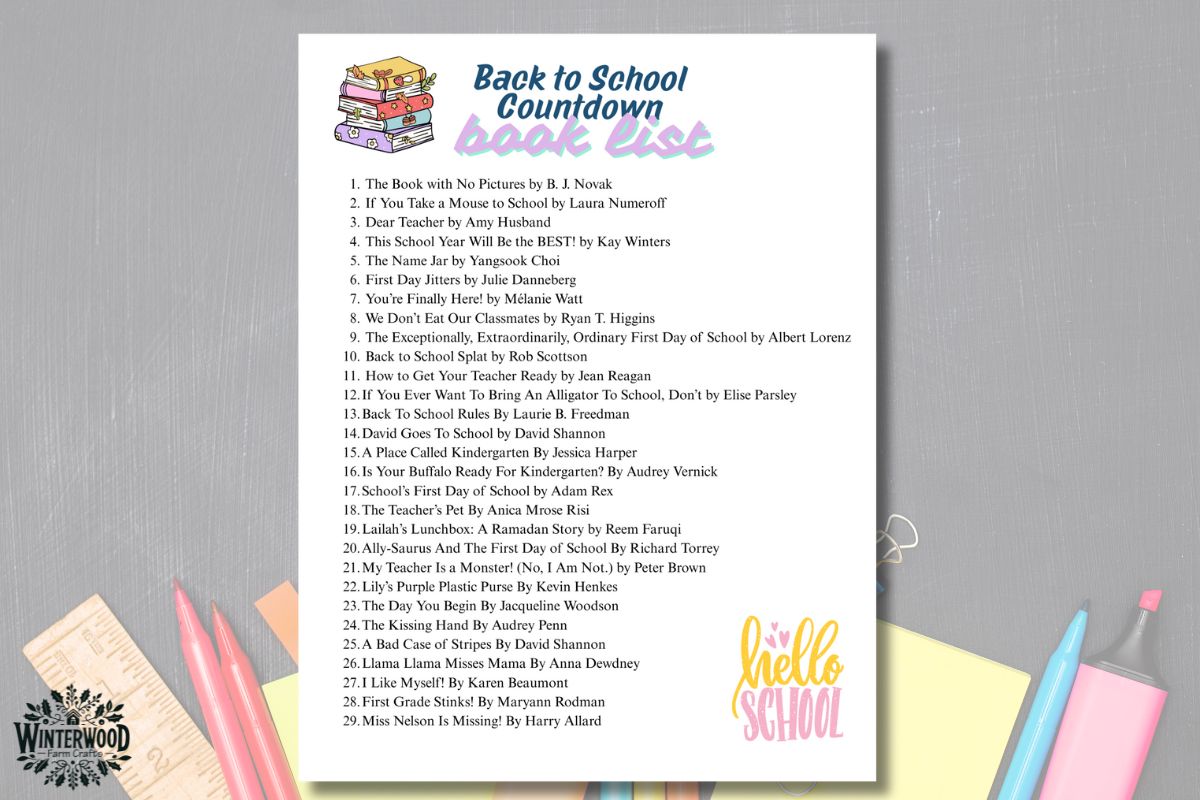 Back to School Book Countdown Printable