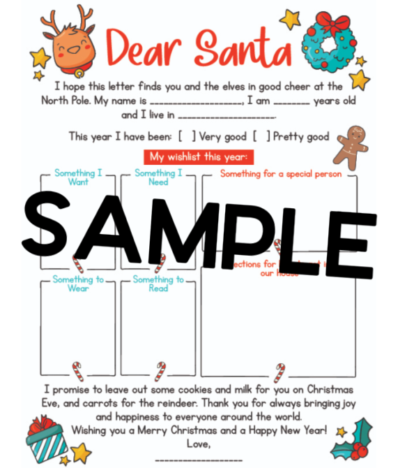 Letter to Santa and Envelope Set
