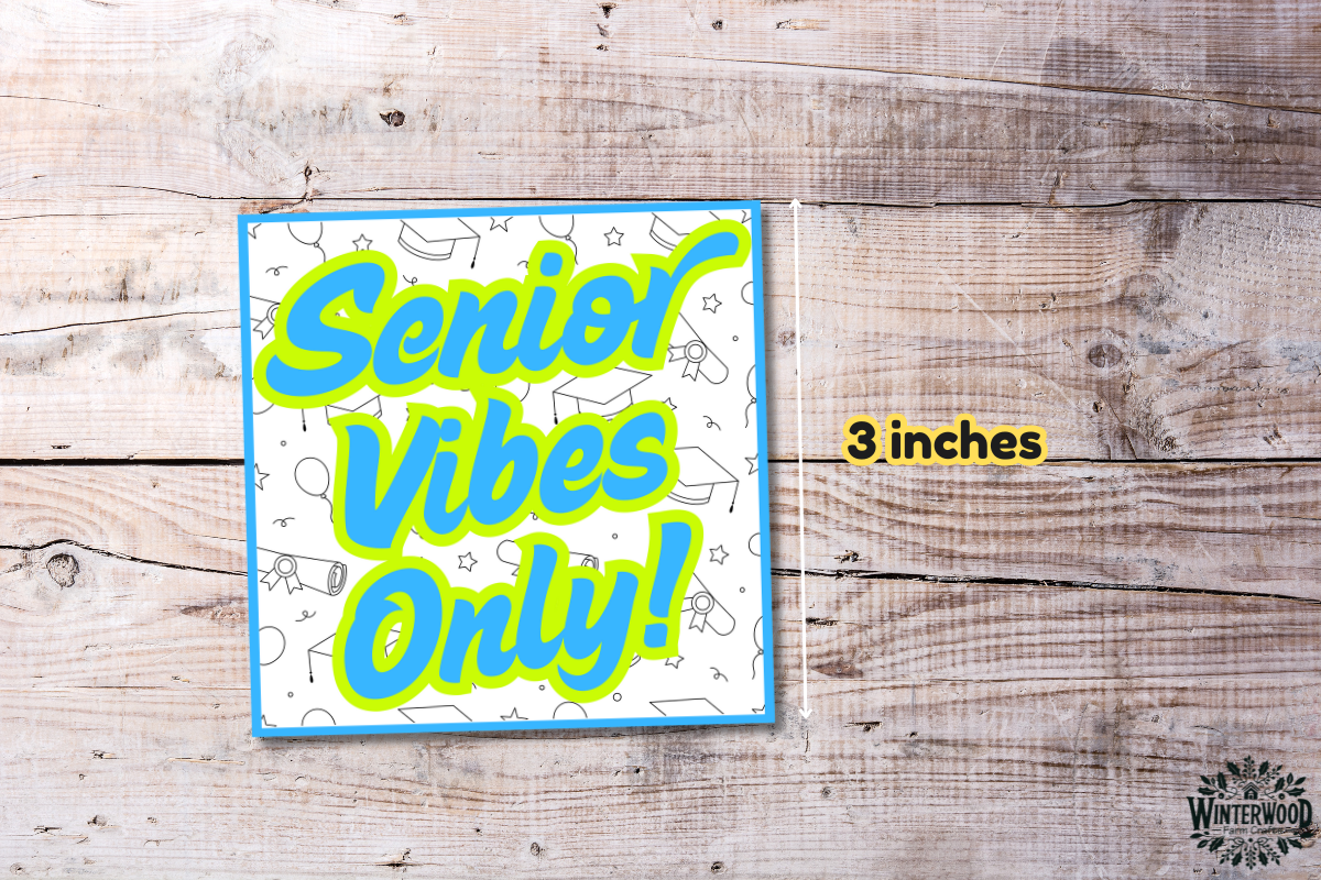 Senior Vibes Only Graduation Printable Gift Tags