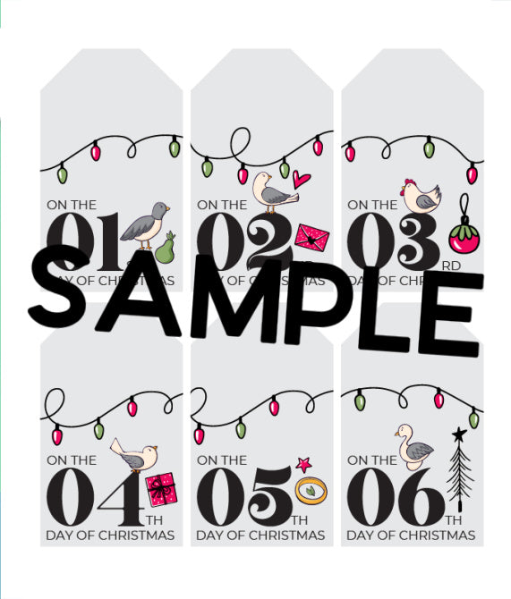 12 Days of Christmas Gift Tags Set and Idea Guide