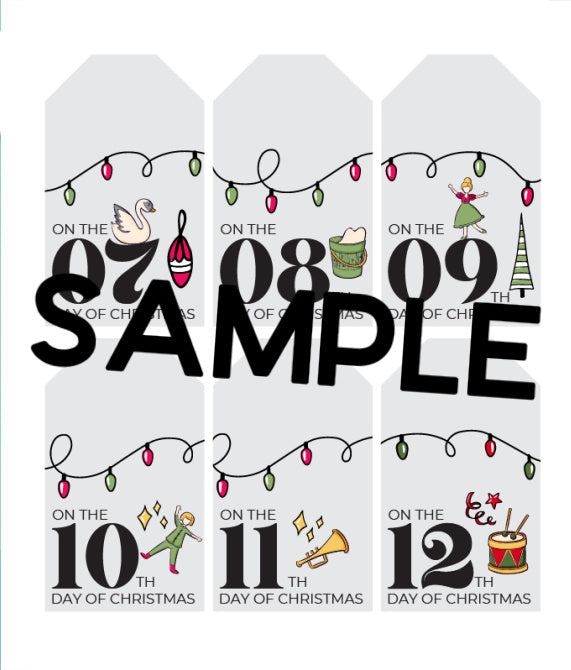12 Days of Christmas Gift Tags Set and Idea Guide