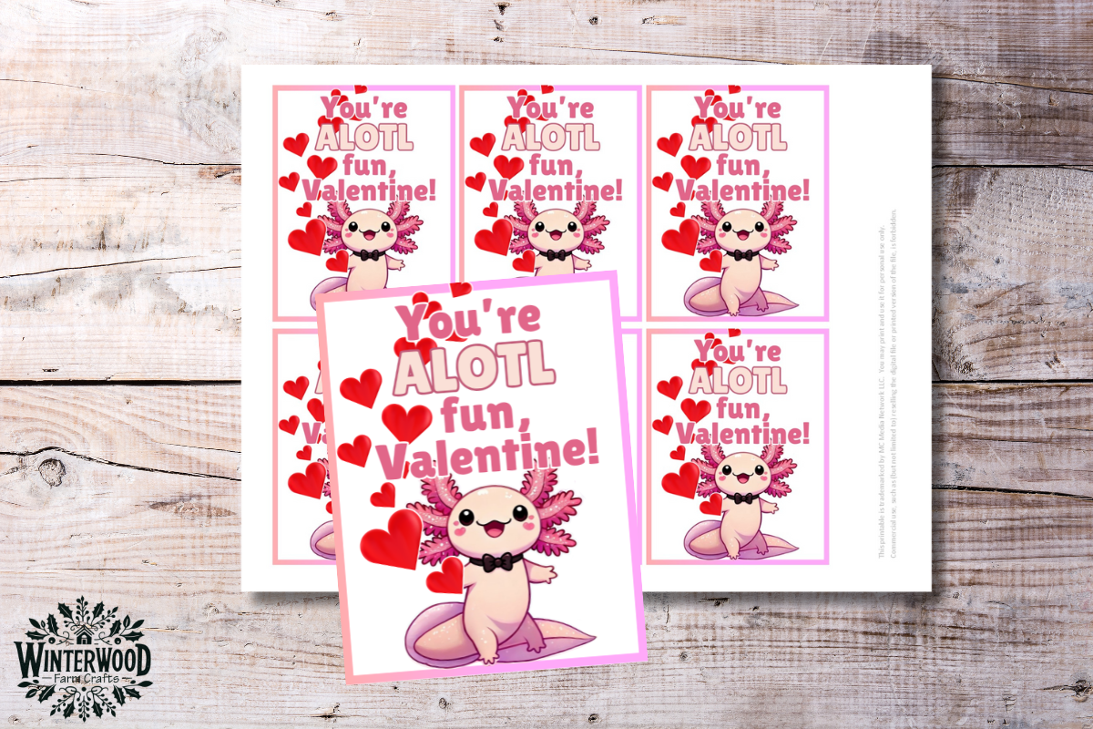 AXOLOTL Valentine Card