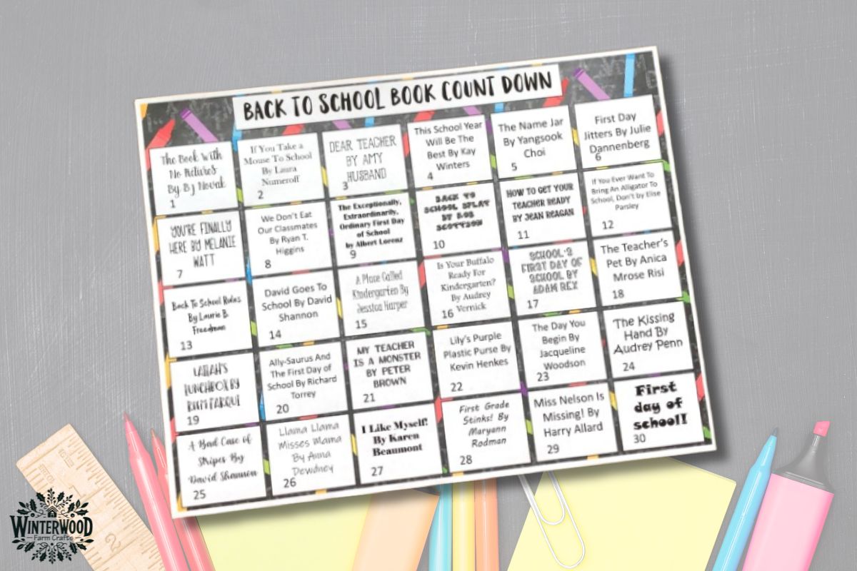 Back to School Book Countdown Printable