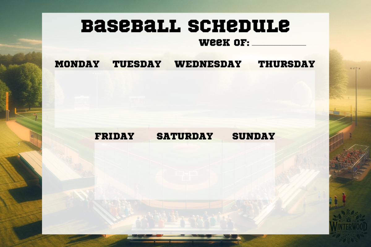 Printable Baseball Schedule