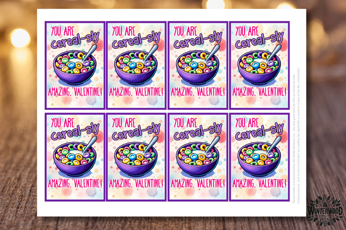 Cereal Valentine Cards