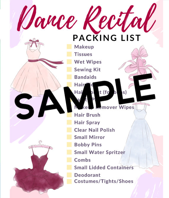 Dance Recital Packing List