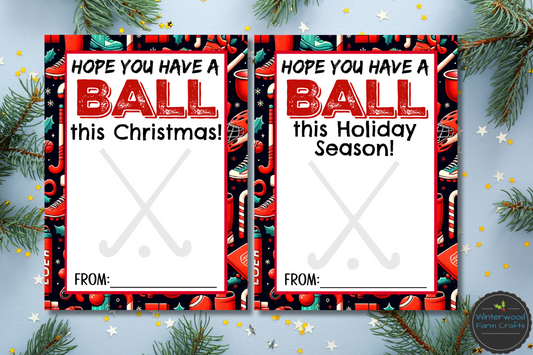 Field Hockey Christmas Holiday Themed Gift Card Holders