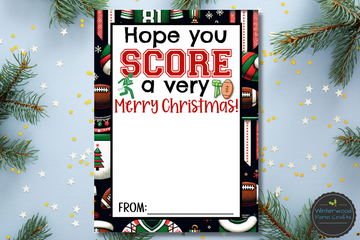 Flag Football Christmas Holiday Themed Gift Card Holders