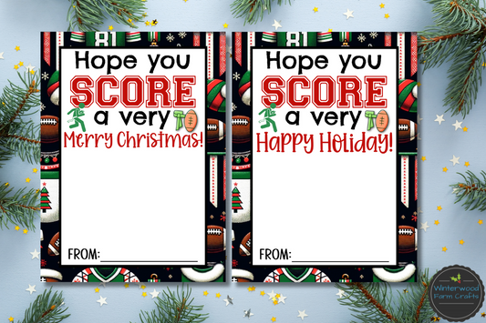 Flag Football Christmas Holiday Themed Gift Card Holders