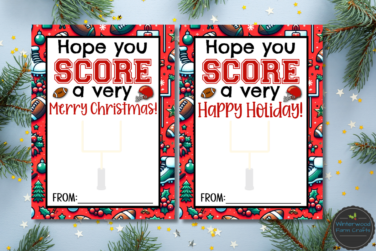 Football Christmas Holiday Themed Gift Card Holders