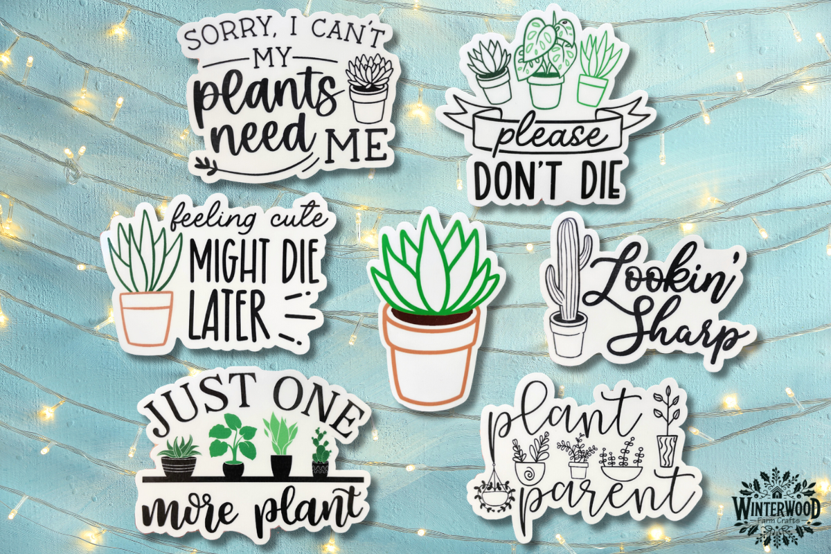 Funny Plant Stickers 7-Pack