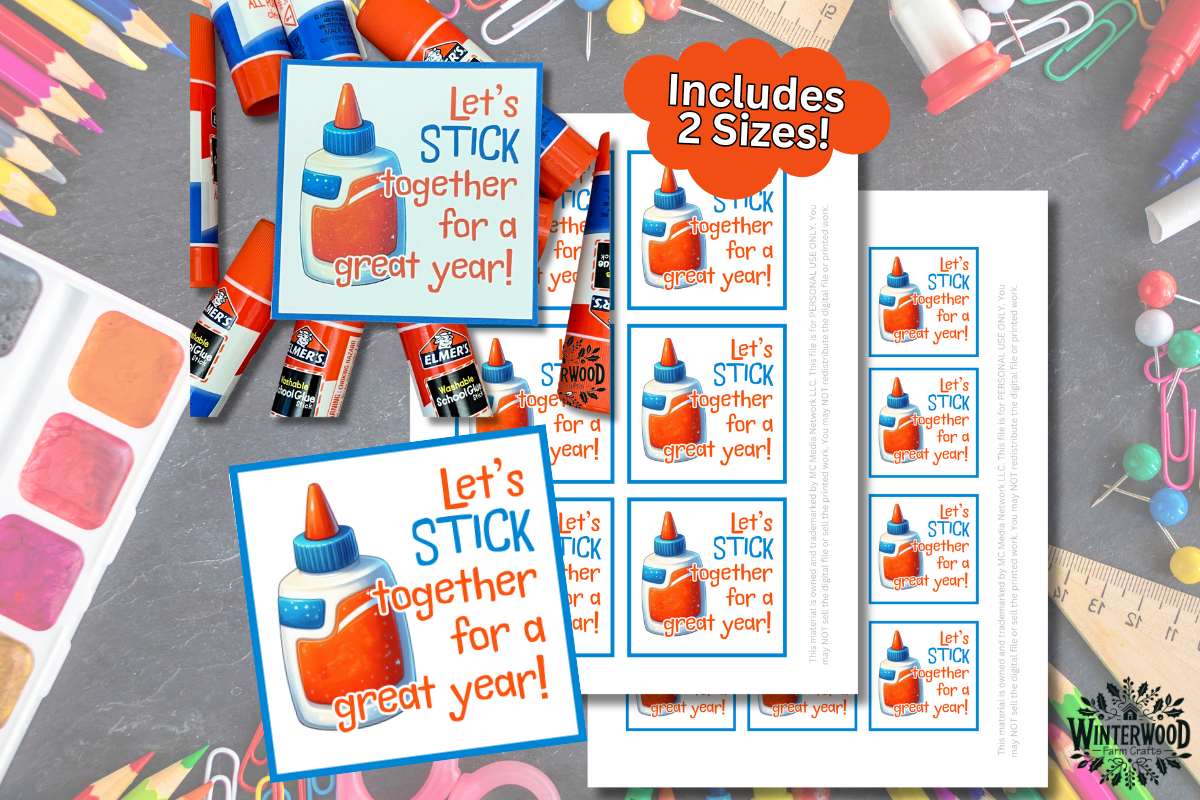 Back-to-School GLUE-Themed Gift Tags