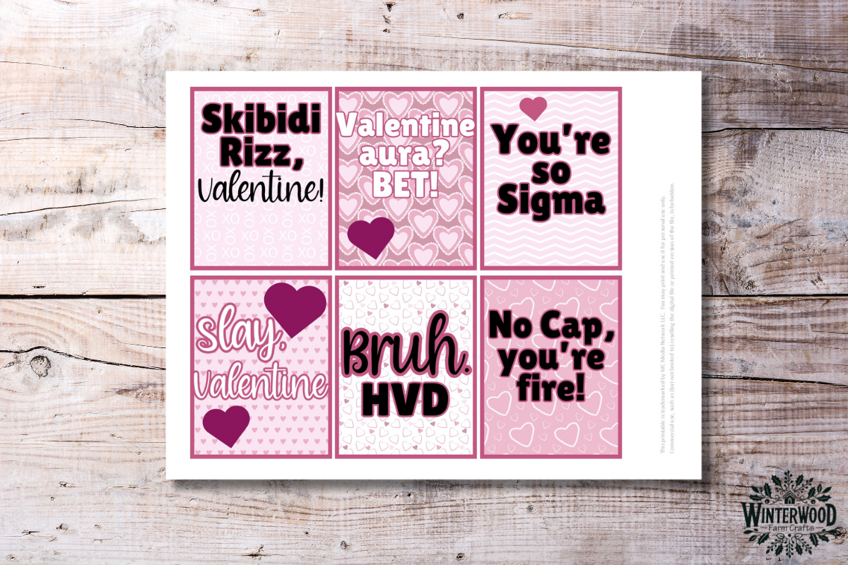 Gen Alpha Slang Valentine Card Pack