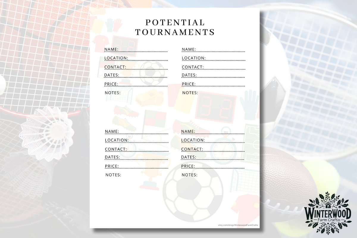 Travel Sports Team Potential Tournament Research Planner