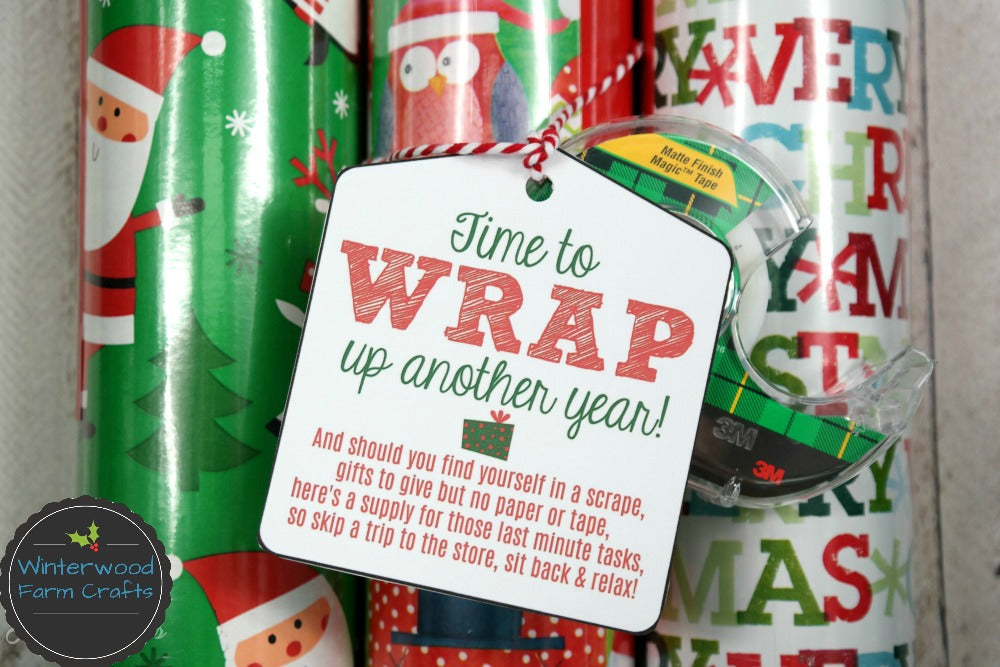 Last Minute Christmas Gift Tags - Add Wrapping Paper and Tape