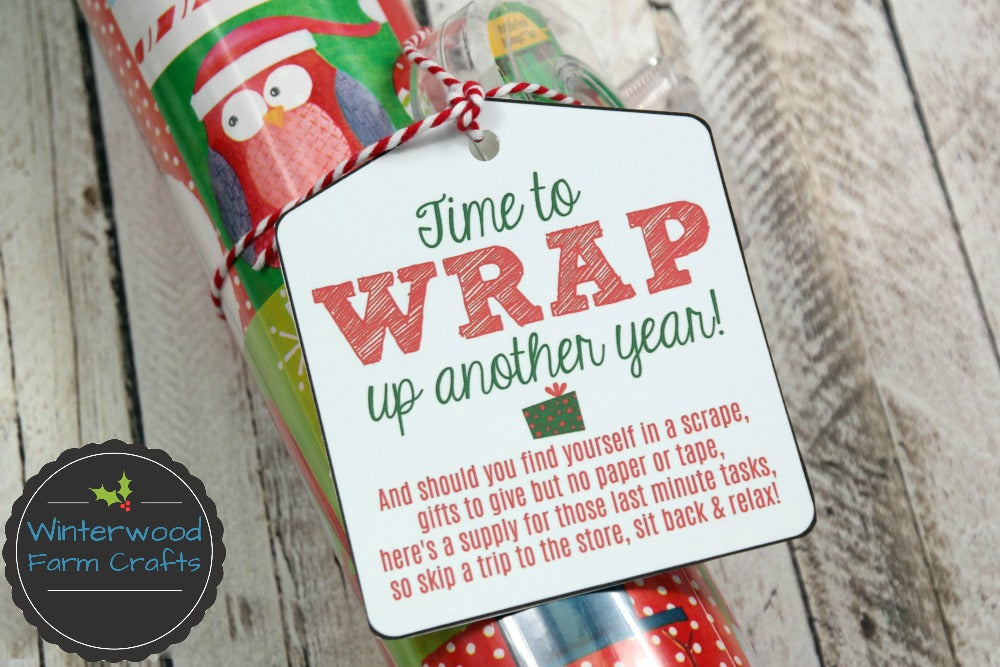 Last Minute Christmas Gift Tags - Add Wrapping Paper and Tape