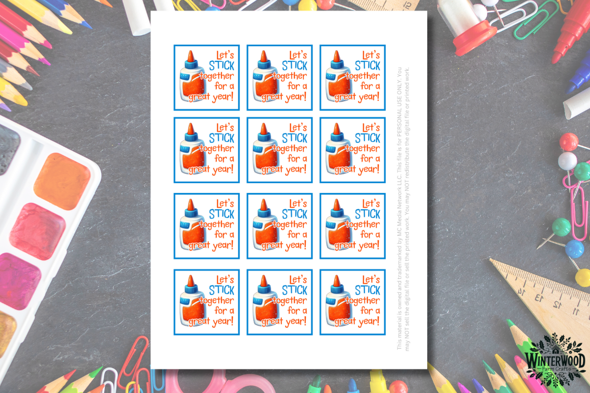 Back-to-School GLUE-Themed Gift Tags
