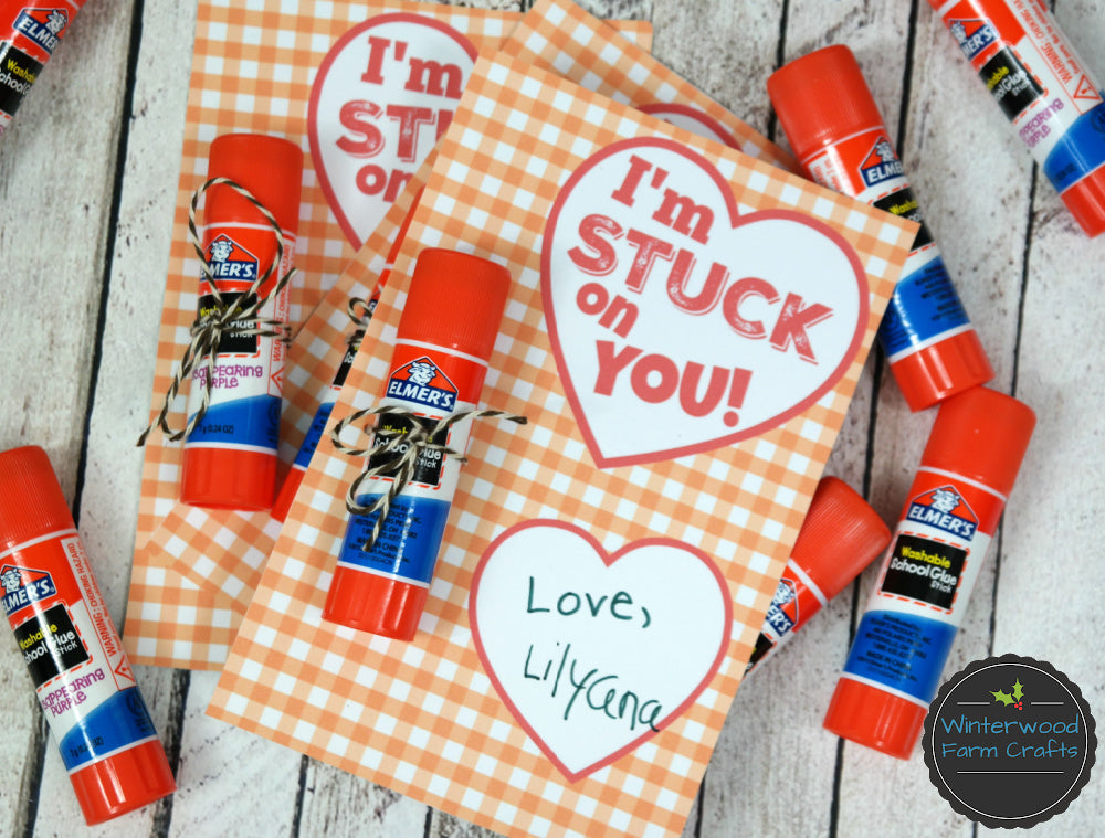 Glue Stick Valentine Cards