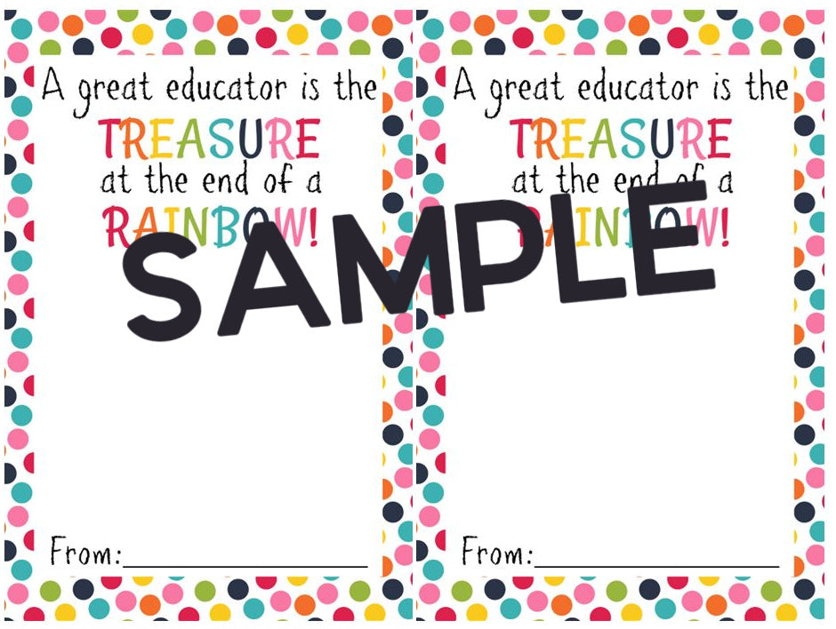 Skittles Themed Educator Appreciation Candy Holder Cards