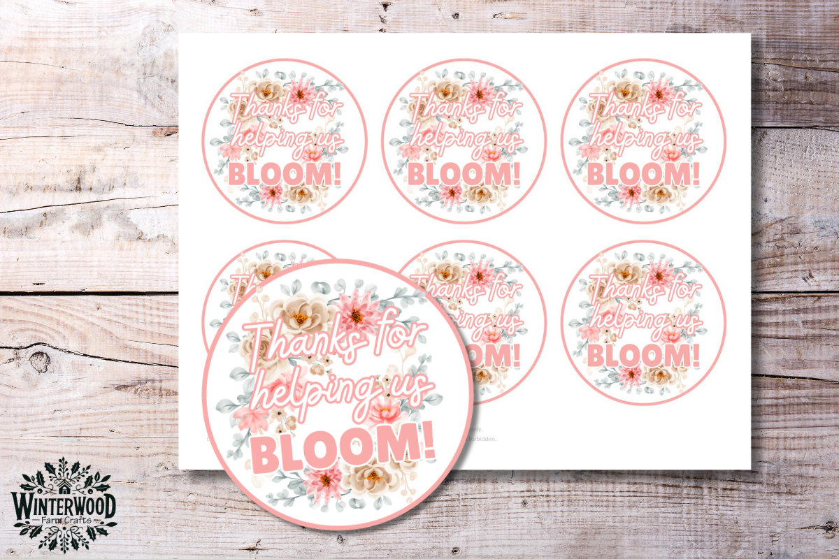 Thanks for Helping Us Bloom Gift Tags