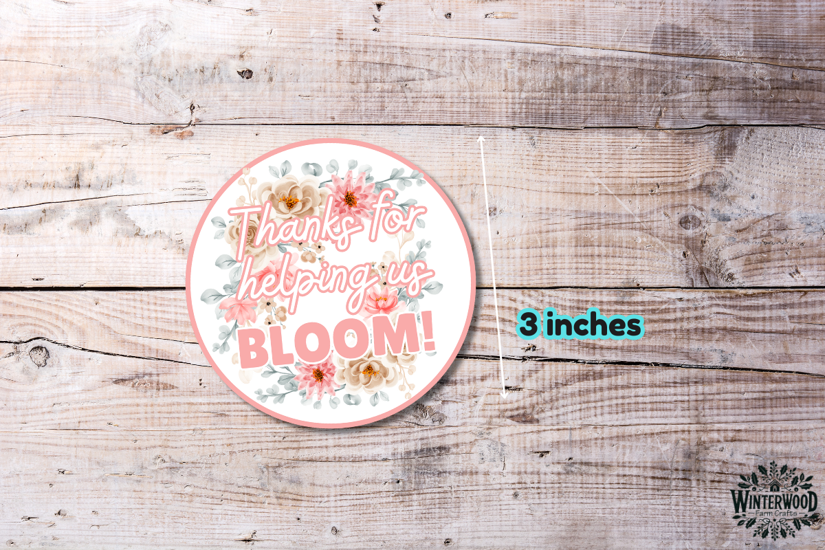 Thanks for Helping Us Bloom Gift Tags