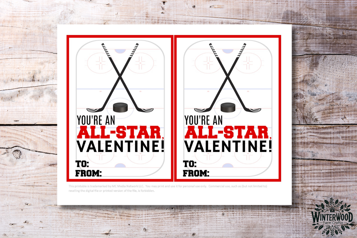 All-Star Ice Hockey Valentine Cards