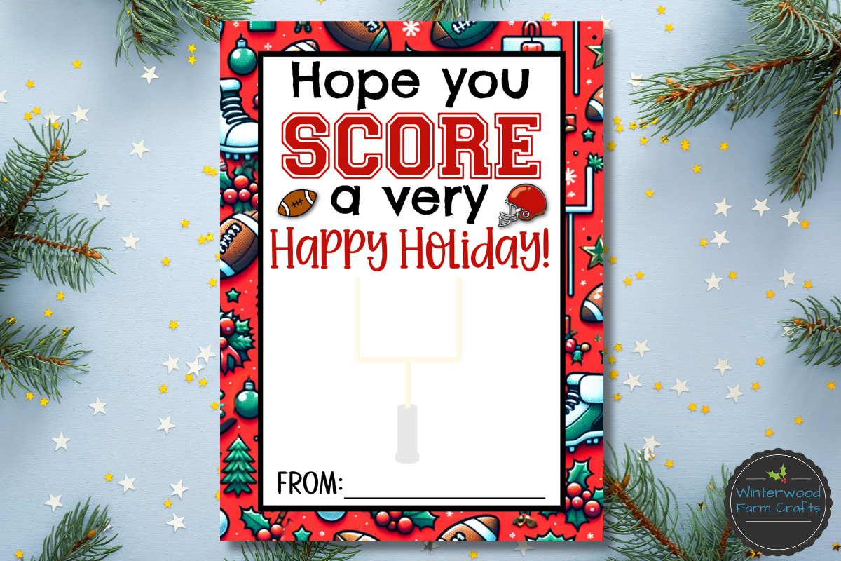 Football Christmas Holiday Themed Gift Card Holders