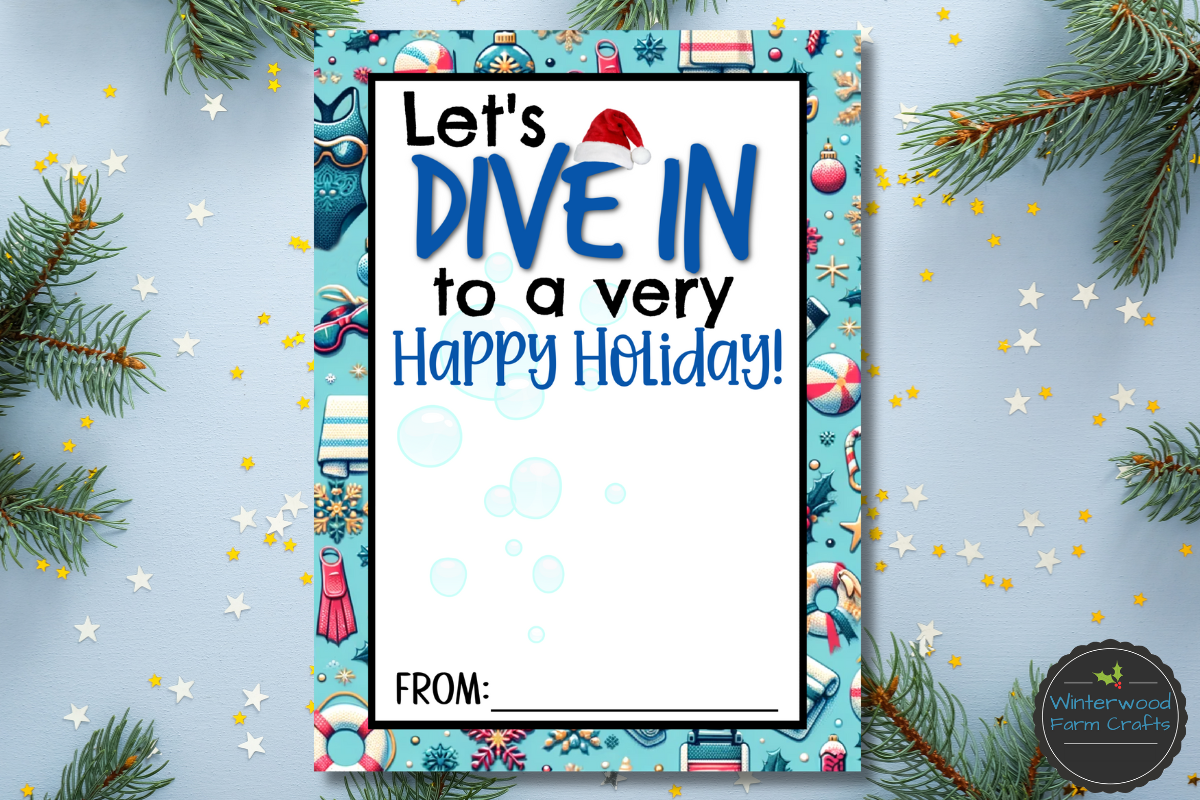 Swim Christmas Holiday Themed Gift Card Holders