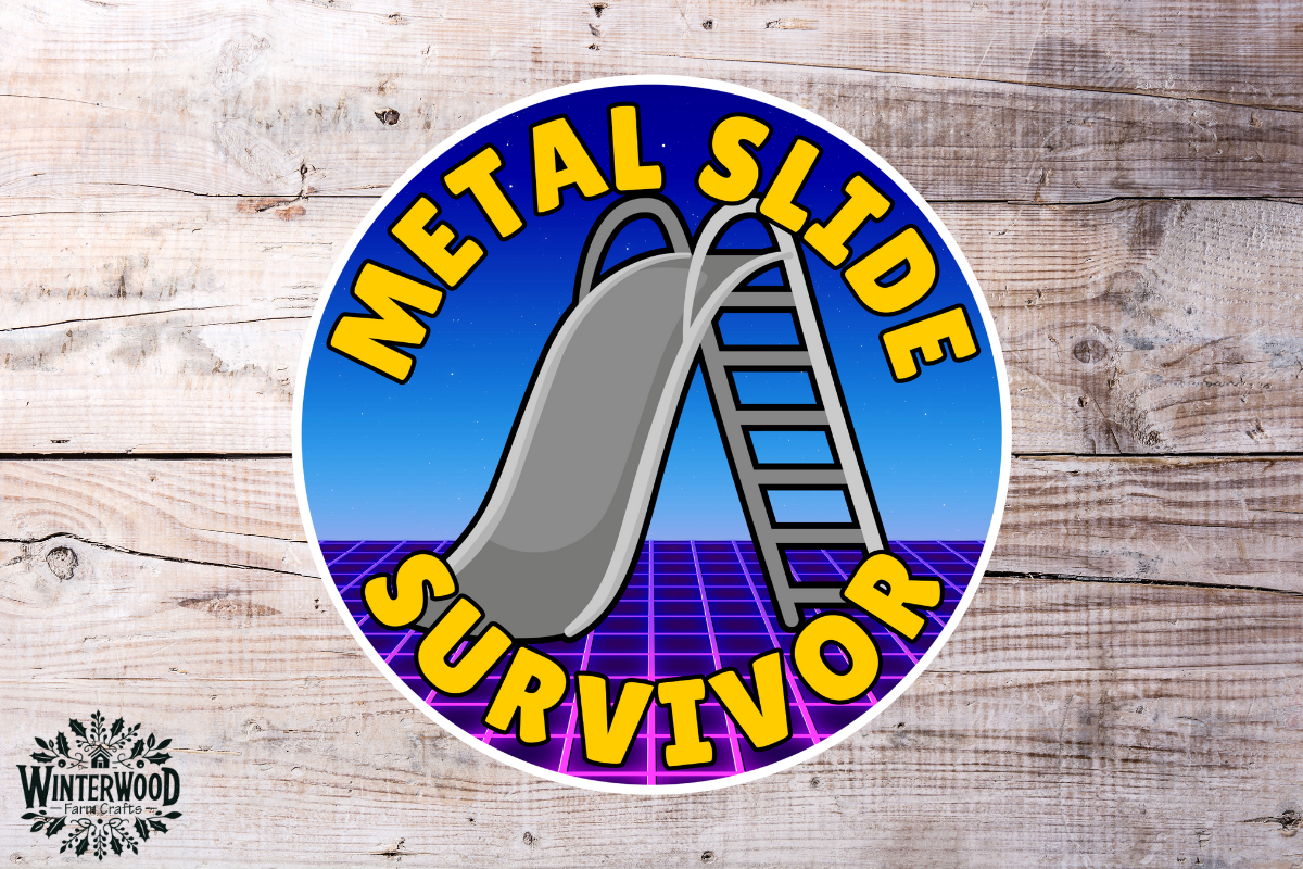 Metal Slide Survivor 80s 90s Kid Vinyl Sticker