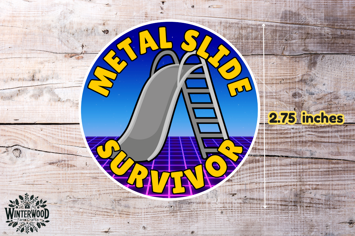 Metal Slide Survivor 80s 90s Kid Vinyl Sticker