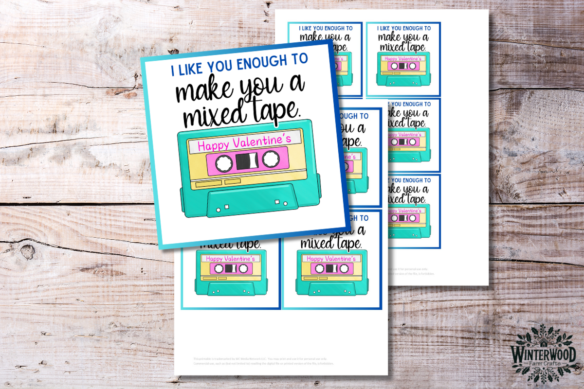 90s Mixed Tape Retro Cassette Valentine Card