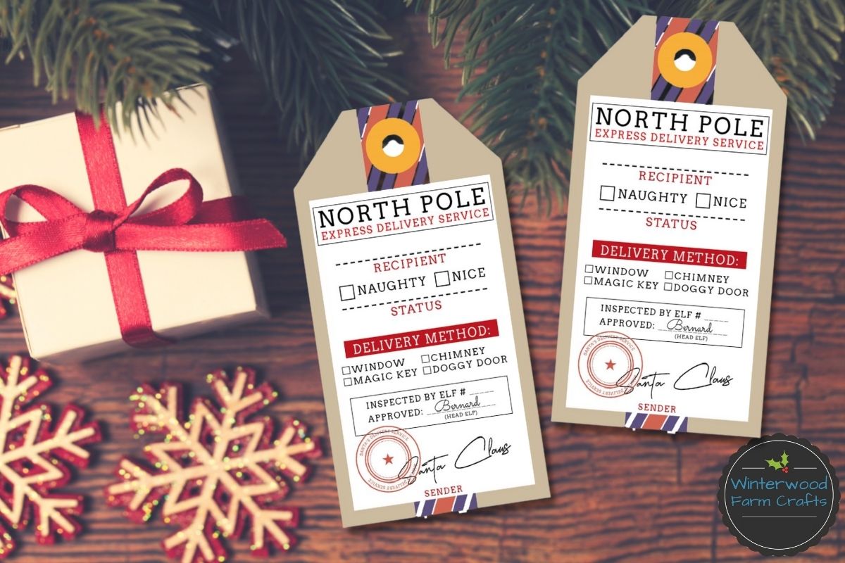 North Pole Santa Special Delivery Gift Tags
