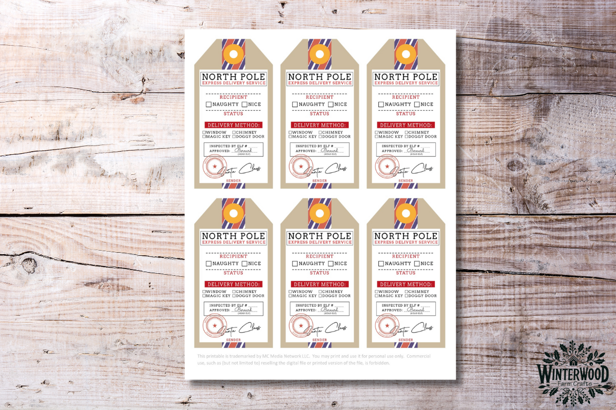 North Pole Santa Special Delivery Gift Tags