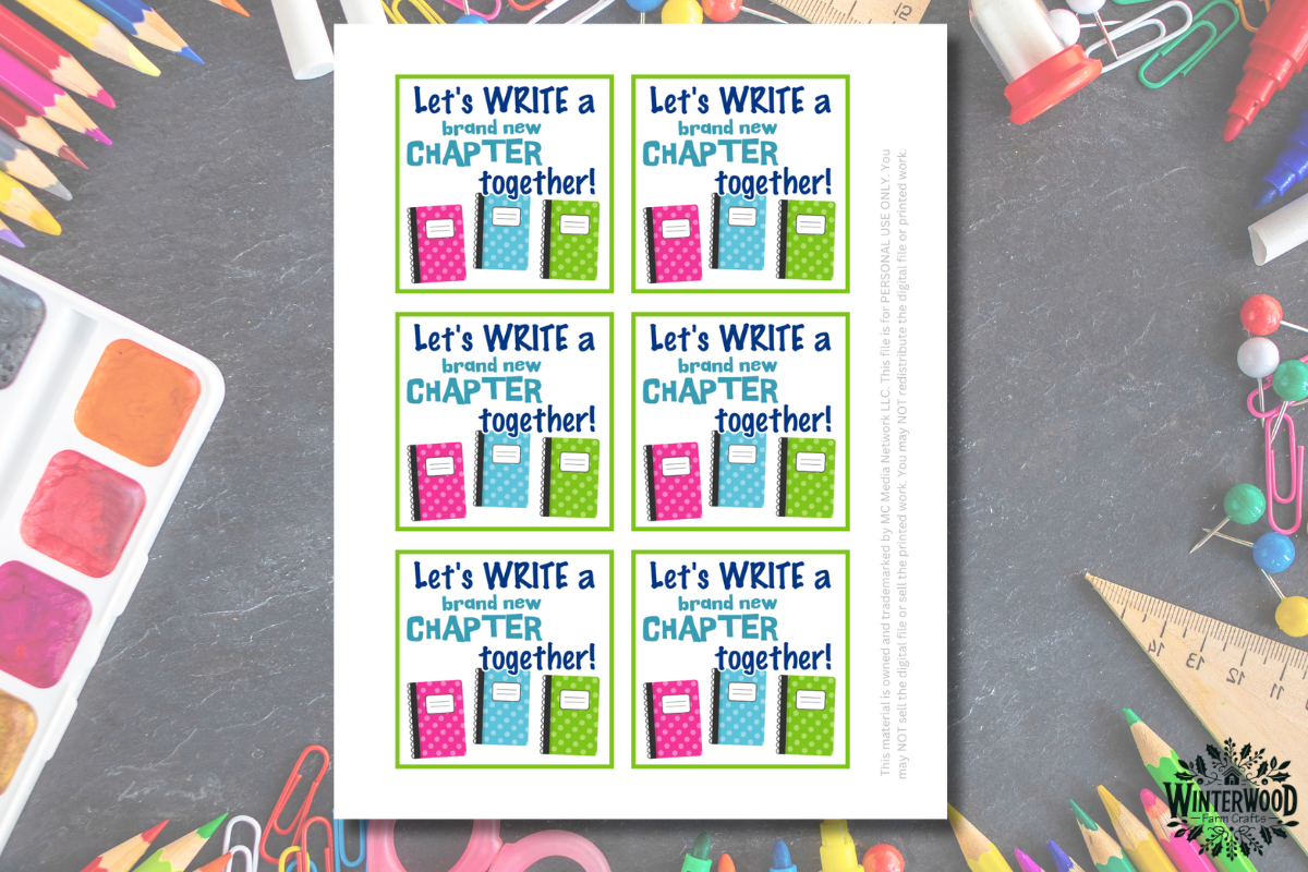 Back-to-School Notebook-Themed Gift Tags