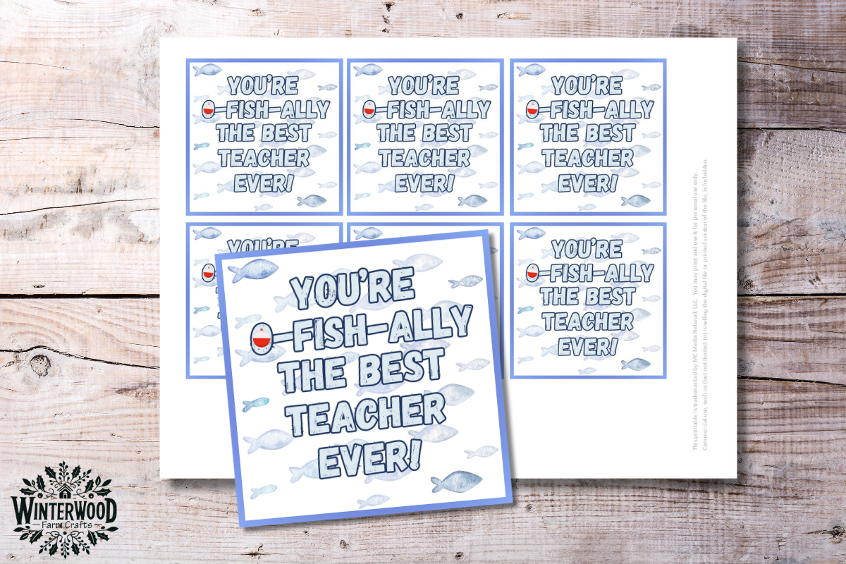 O-FISH-Ally the Best Teacher Ever Printable Gift Tags
