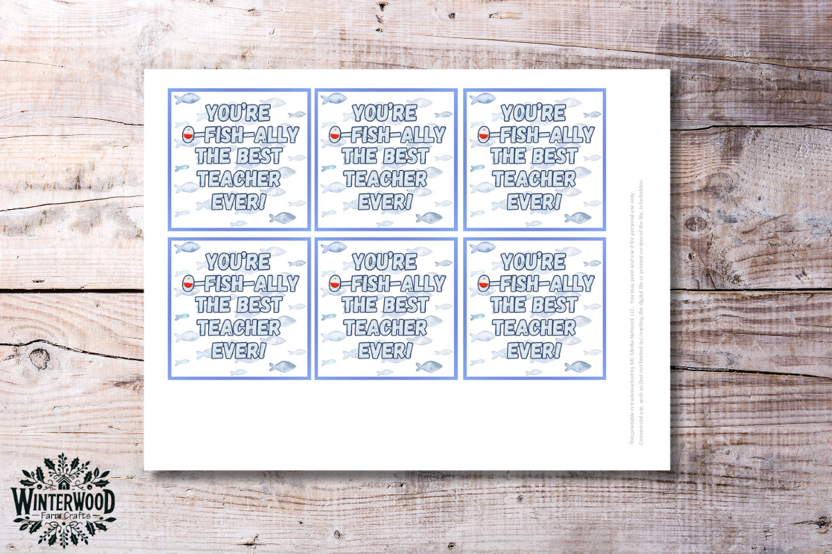 O-FISH-Ally the Best Teacher Ever Printable Gift Tags