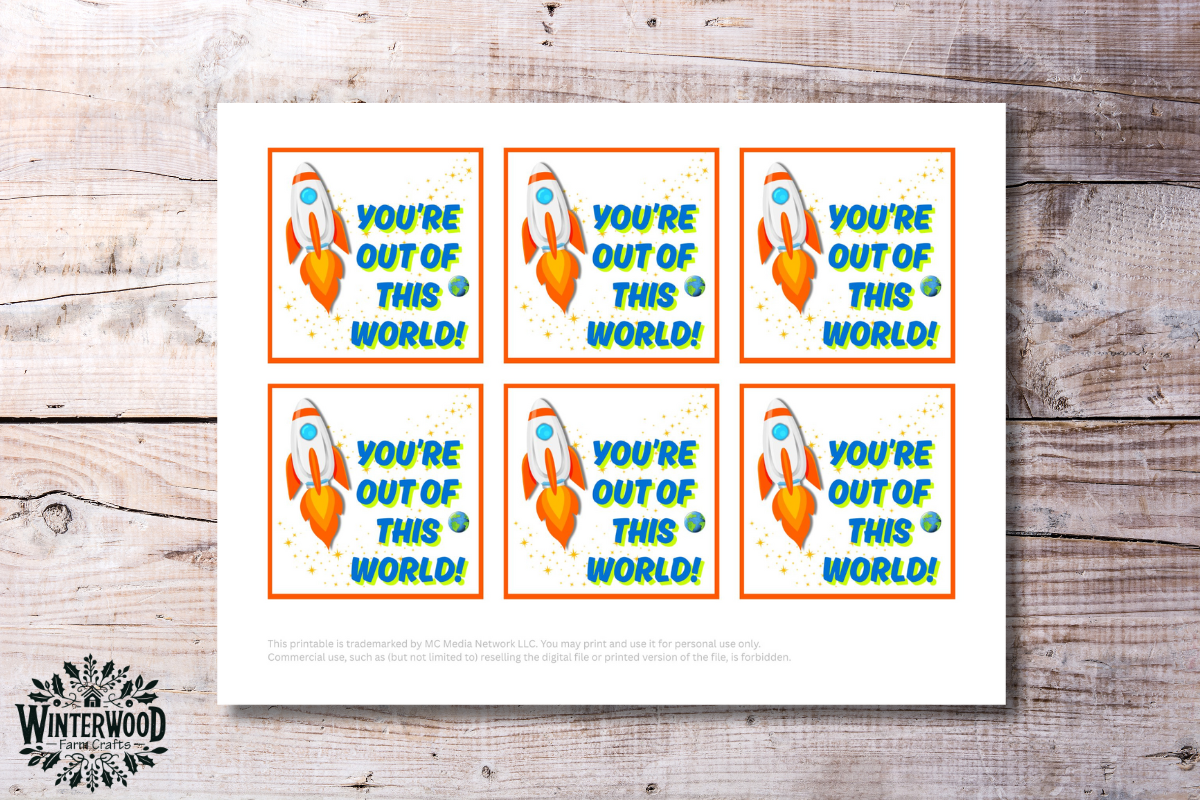 You're Out of This World Printable Space-Themed Gift Tags