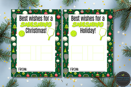 Pickleball Christmas Holiday Themed Gift Card Holders