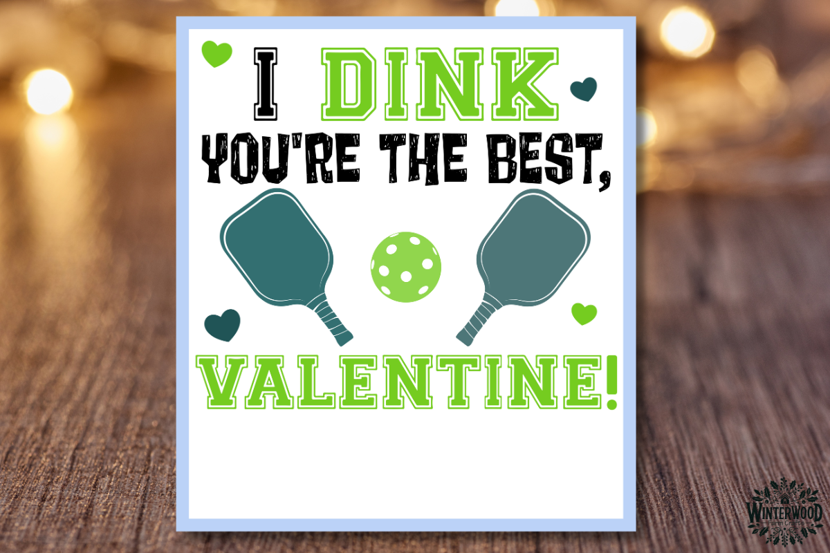 Pickleball Themed Valentines Cards