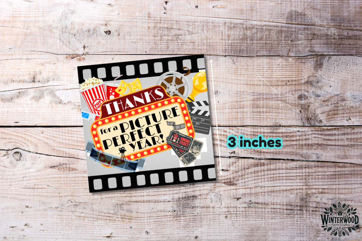Thanks for a Picture Perfect Year Movie Themed Printable Tags