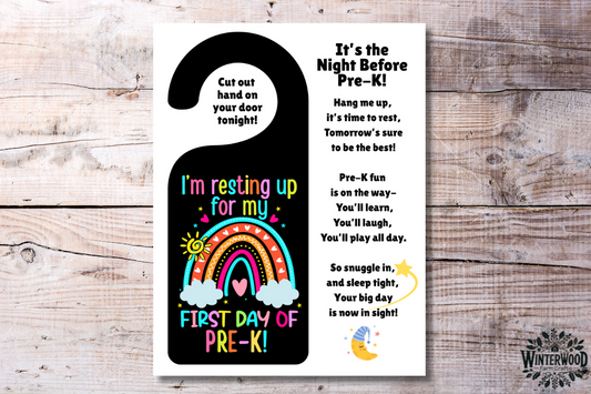 Night Before Pre-K Door Hanger Printable
