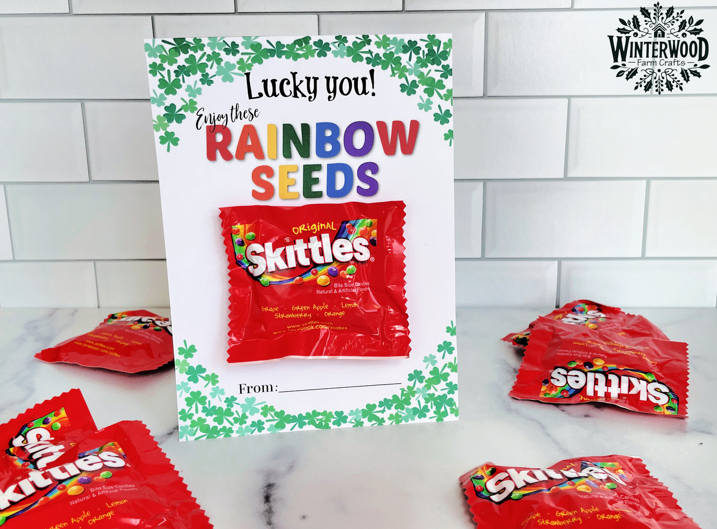 Skittles Rainbow Seeds Printable Candy Holders