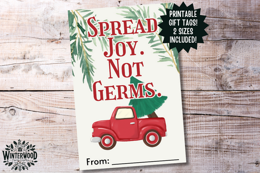 "Spread Joy. Not Germs." Gift Tags