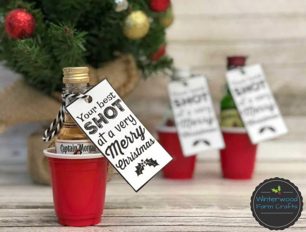 Best SHOT at a Merry Christmas Alcohol Gift Tags