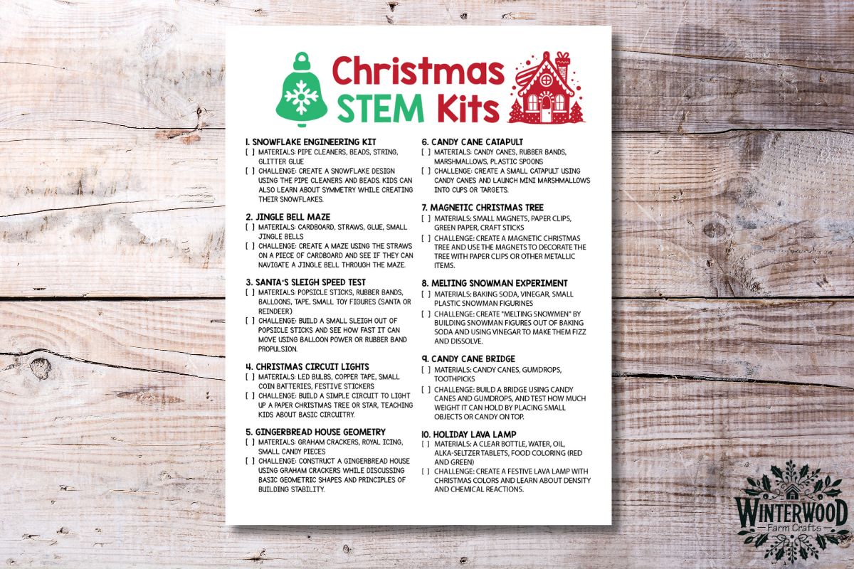 Christmas STEM Activity Printable Pack for Kids