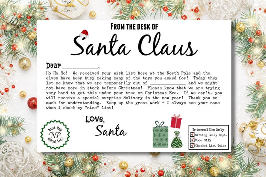 Santa IOU Letter