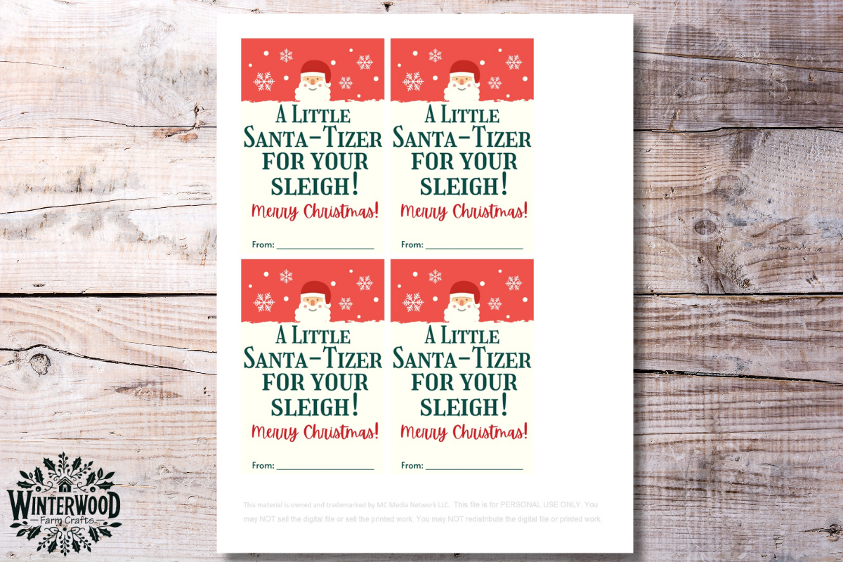 "Santa-tizer" Gift Tags