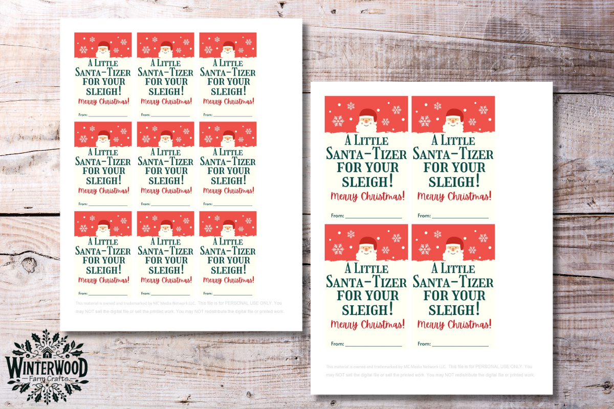 "Santa-tizer" Gift Tags