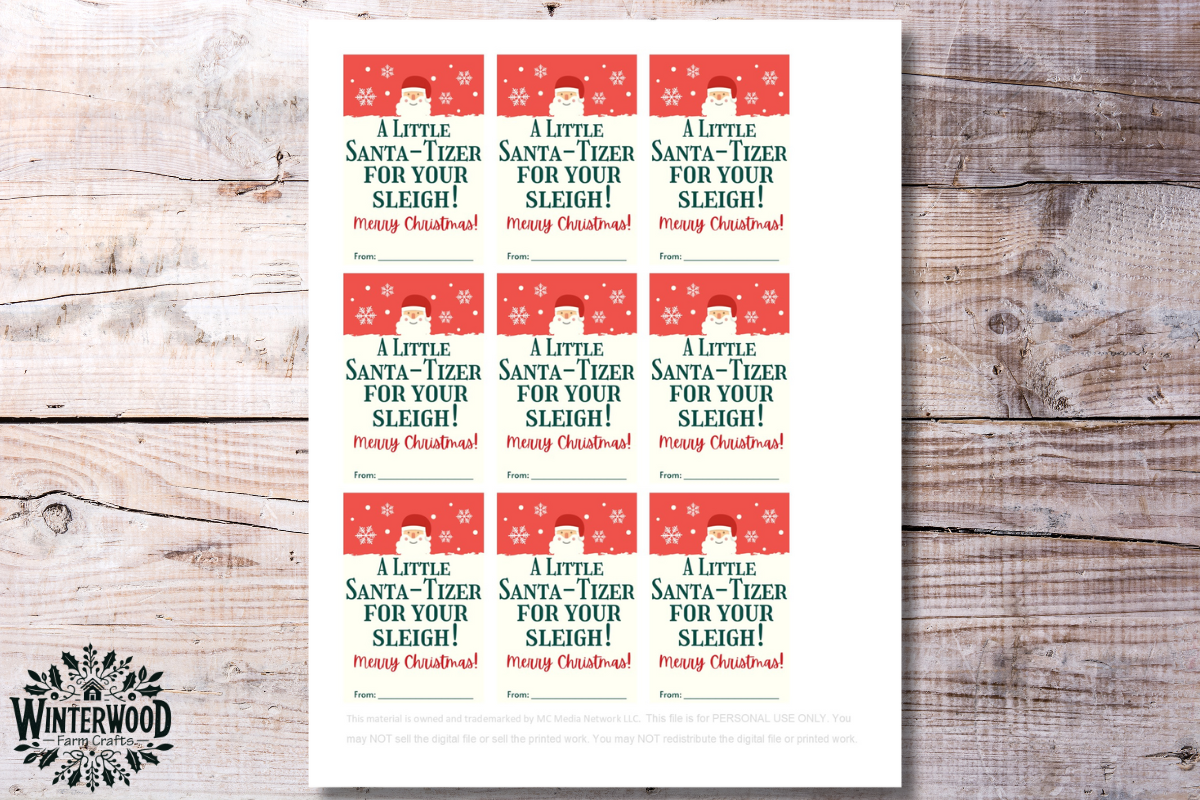 "Santa-tizer" Gift Tags